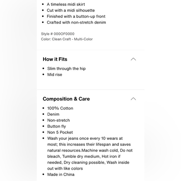 Levi's Premium Button Midi Jean Denim Skirt Size 31 Patch Design 100% Cotton New - Picture 4 of 16